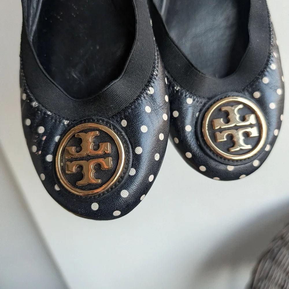 Tory Burch Minnie Polka Dot Flats Size 8.5